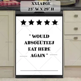 Preview of Cute and Funny Kitchen Review magnet in XX Large size.