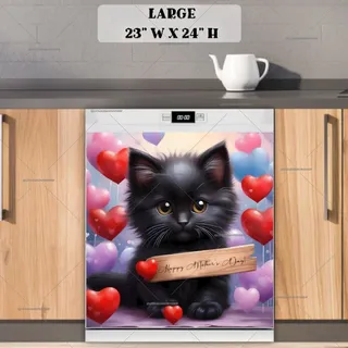 Preview of Mother’s Day Kitten with a Sign magnet in Large size.