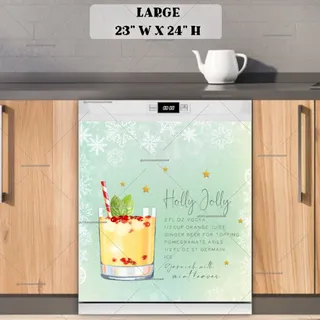 Preview of Christmas Beverages – Holly Jolly magnet in Large size.