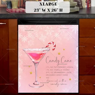 Preview of Christmas Beverages – Candy Cane magnet in Extra Large size.