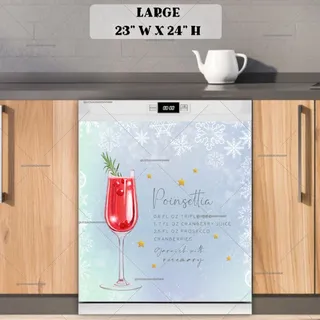 Preview of Christmas Beverages – Poinsettia magnet in Large size.