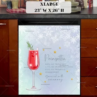 Preview of Christmas Beverages – Poinsettia magnet in Extra Large size.