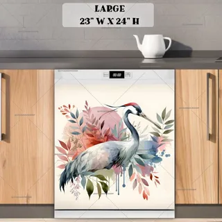 Preview of Bohemian Crane and Flowers magnet in Large size.