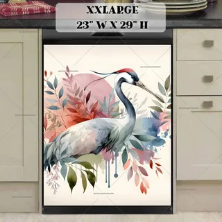 Preview of Bohemian Crane and Flowers magnet in XX Large size.