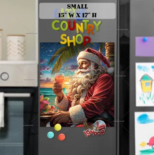 Preview of Santa’s Summer Holiday magnet in Small size.