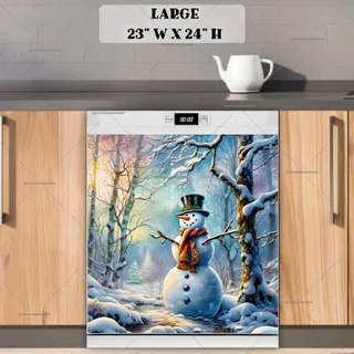 Preview of Cute Snowman in the Forest magnet in Large size.