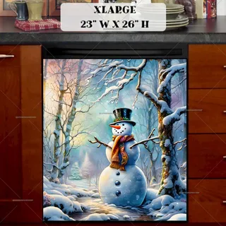 Preview of Cute Snowman in the Forest magnet in Extra Large size.