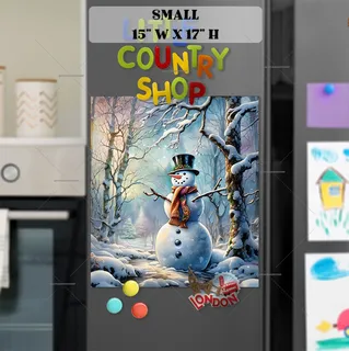 Preview of Cute Snowman in the Forest magnet in Small size.