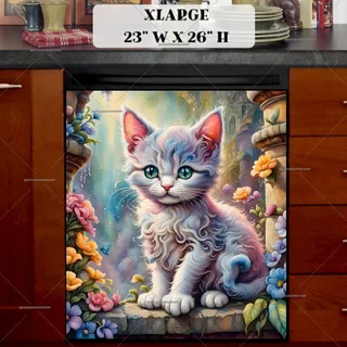 Preview of Kitten on the Garden Wall magnet in Extra Large size.