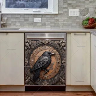 Preview of Tooled Leather Raven magnet.