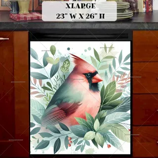 Preview of Pretty Boho Cardinal magnet in Extra Large size.