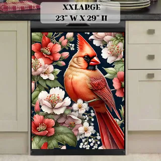 Preview of Cardinal and Blooming Flowers magnet in XX Large size.