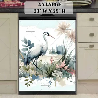 Preview of Elegant Bohemian Crane magnet in XX Large size.