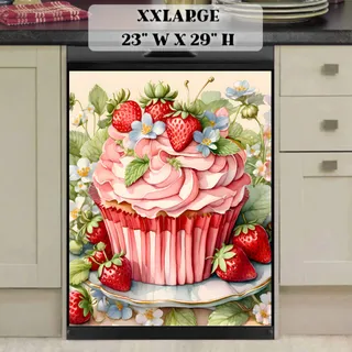 Preview of Vintage Strawberry Cupcake magnet in XX Large size.