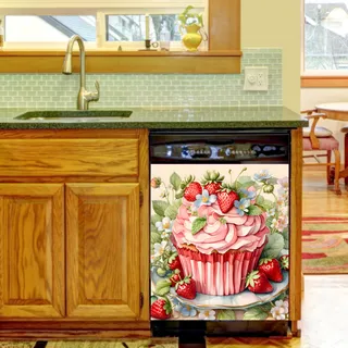 Preview of Vintage Strawberry Cupcake magnet.