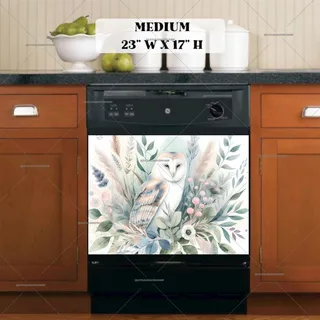 Preview of Beautiful Boho Owl magnet in Medium size.