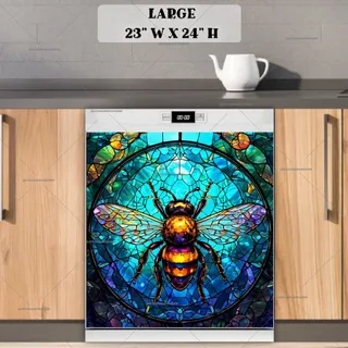 Preview of Stained Glass Honeybee magnet in Large size.