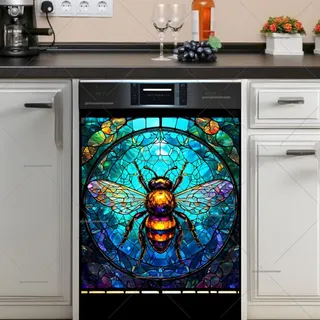 Preview of Stained Glass Honeybee magnet.