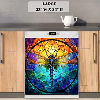 Preview of Stained Glass Dragonfly magnet in Large size.