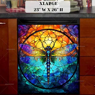 Preview of Stained Glass Dragonfly magnet in Extra Large size.