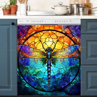 Preview of Stained Glass Dragonfly magnet.