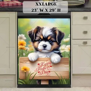 Preview of Mother’s Day Puppy with a Sign magnet in XX Large size.