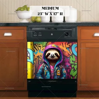 Preview of Hipster Sloth in the City magnet in Medium size.