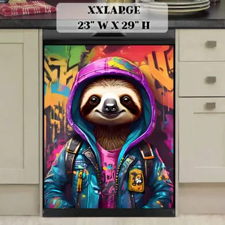 Preview of Hipster Sloth in the City magnet in XX Large size.