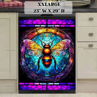 Preview of Colorful Stained Glass Honeybee magnet in XX Large size.