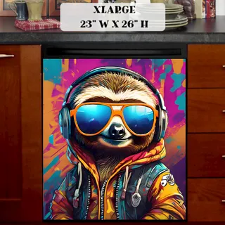 Preview of The Coolest Sloth in the City magnet in Extra Large size.