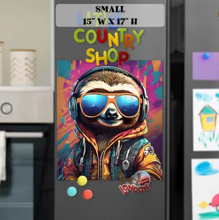 Preview of The Coolest Sloth in the City magnet in Small size.