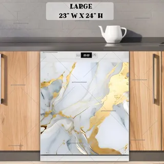 Preview of Gold and Grey Marble Design magnet in Large size.