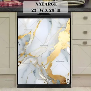 Preview of Gold and Grey Marble Design magnet in XX Large size.