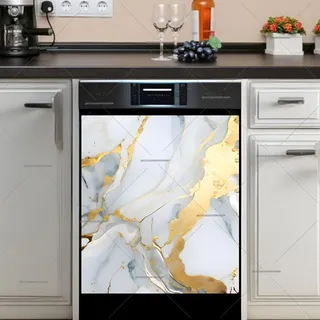 Preview of Gold and Grey Marble Design magnet.