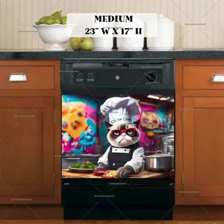 Preview of Grumpy Cat in the Kitchen magnet in Medium size.