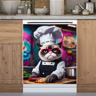 Preview of Grumpy Cat in the Kitchen magnet.