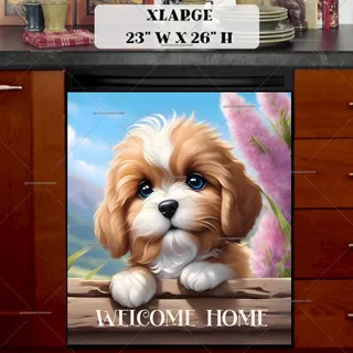 Preview of Welcome Home Puppy magnet in Extra Large size.