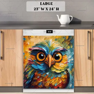 Preview of Colorful Silly Owl magnet in Large size.