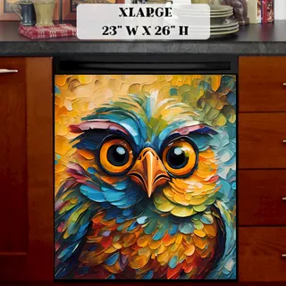 Preview of Colorful Silly Owl magnet in Extra Large size.