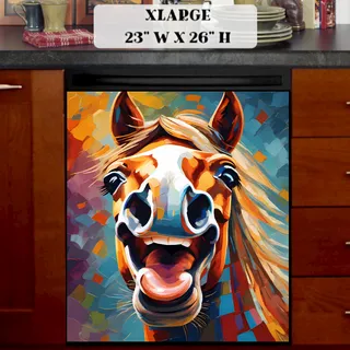 Preview of Funny Laughing Horse magnet in Extra Large size.