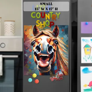 Preview of Funny Laughing Horse magnet in Small size.