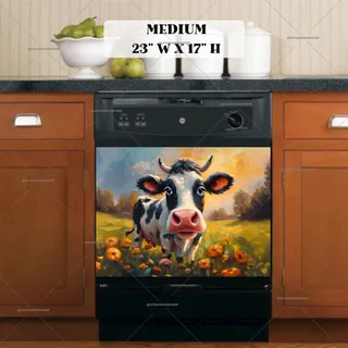 Preview of Cute Cow in the Meadow magnet in Medium size.