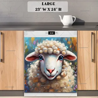 Preview of Blue Eyed Sheep in the Meadow magnet in Large size.