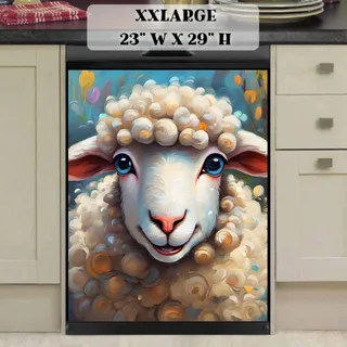 Preview of Blue Eyed Sheep in the Meadow magnet in XX Large size.