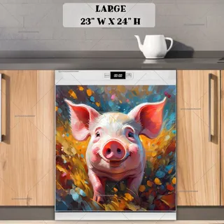 Preview of Cute Smiling Piglet magnet in Large size.