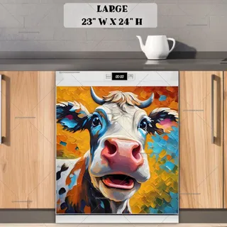 Preview of Pretty Cow Painting magnet in Large size.