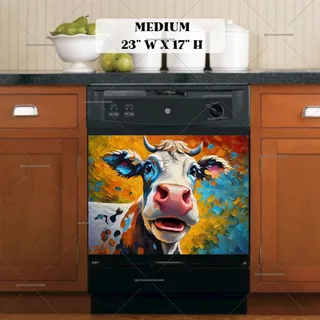 Preview of Pretty Cow Painting magnet in Medium size.