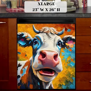 Preview of Pretty Cow Painting magnet in Extra Large size.