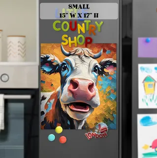 Preview of Pretty Cow Painting magnet in Small size.