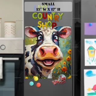 Preview of Funny Silly Cow magnet in Small size.